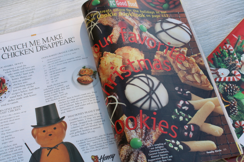 photo of 1990s vintage Family Circle Christmas magazines lot, baking, holiday recipes, ads!  #10